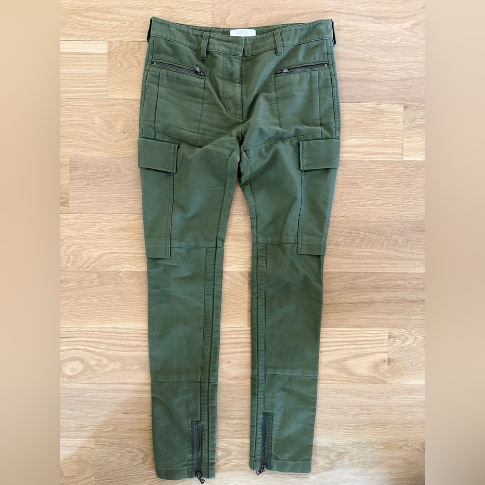 Phillip Lim Cargo Pants Women's olive green Cotton Slim Fit Skinny Size 2